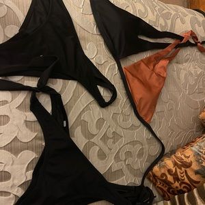 Victoria's Secret Black and Copper Bikini Set